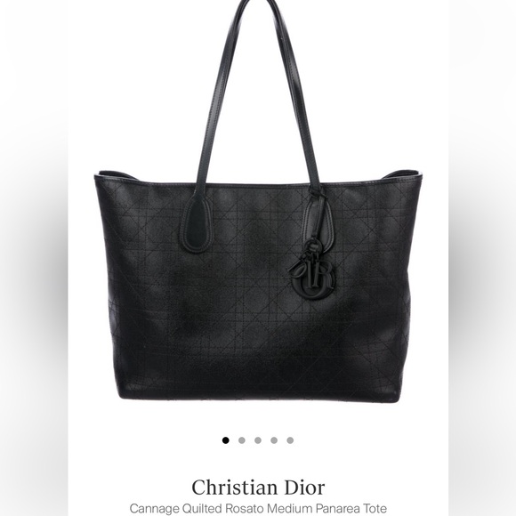 Christian Dior Medium Cannage Panarea Tote Black - Picture 2 of 12